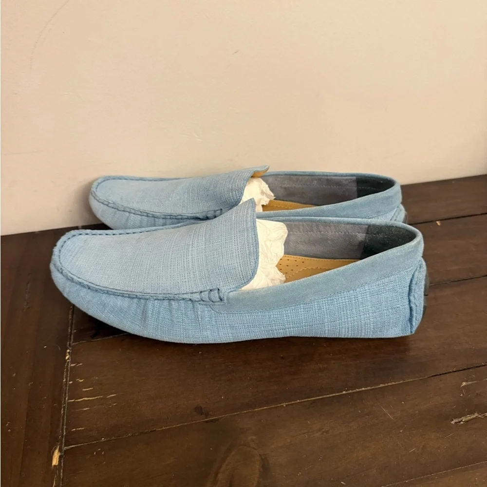 Nordstrom Men’s Light Blue Textured Loafers Slip On Driving Shoes Size 11.5 M